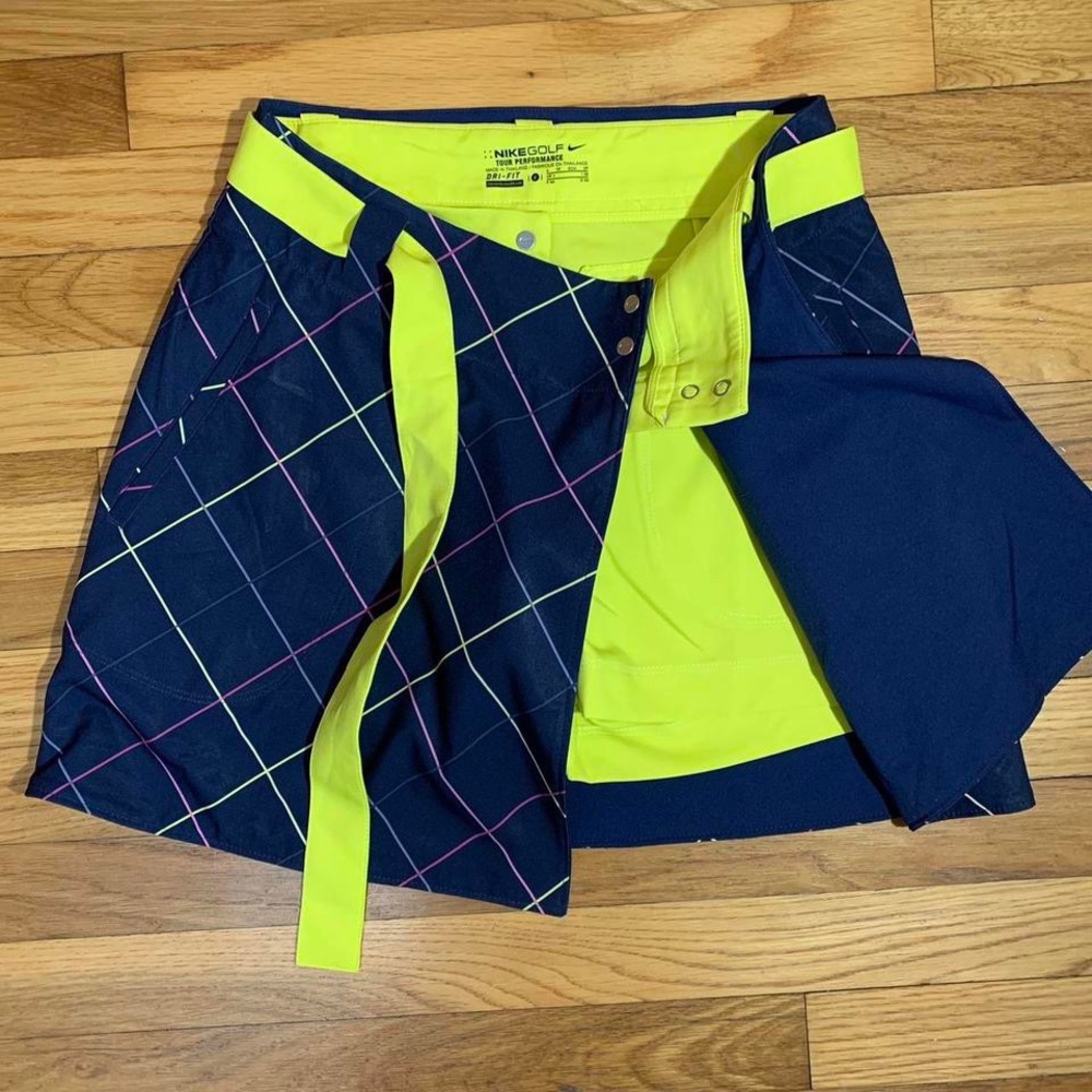 Reversible Plaid/Navy Blue Nike Golf Skirt/Shorts